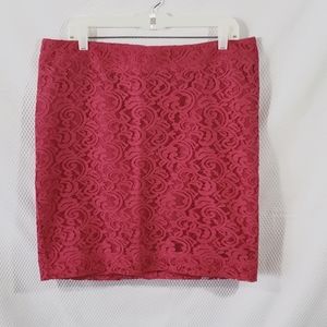 Merona Lace Overlay Midi Skirt